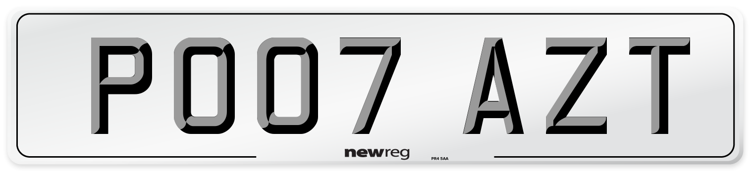 PO07 AZT Number Plate from New Reg
